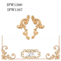 IFlex Wood Products Corner Scroll Applique IFW 1386-1387 Scrolls