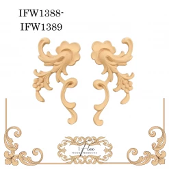 IFlex Wood Products Floral Scroll Applique IFW 1388-1389 Scrolls