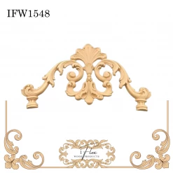 IFlex Wood Products Ornate Wall Panel Designs Center Scroll Pediment Applique IFW 1548
