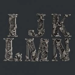 All Paint Products IJKLMN Monograms Silicone Mold By Zuri