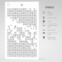 Four Points - Texture Stencil 5x8 By Ciao Bella Stencil Art