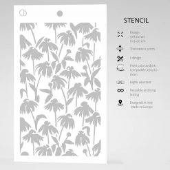 5x8 Stencils Daisies - Texture Stencil 5x8 By Ciao Bella Stencil Art