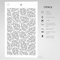 Leaves - Texture Stencil 5x8 By Ciao Bella Stencil Art