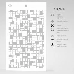 Crossword - Texture Stencil 5x8 By Ciao Bella Stencil Art 5x8 Stencils
