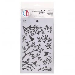 Three Birds - Texture Stencil 5x8 By Ciao Bella Stencil Art