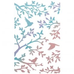 Three Birds - Texture Stencil 5x8 By Ciao Bella Stencil Art