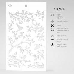 Three Birds - Texture Stencil 5x8 By Ciao Bella Stencil Art 9 Three Birds - Texture Stencil 5x8 By Ciao Bella Stencil Art