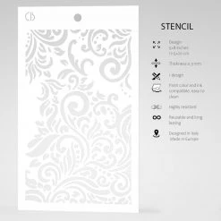 5x8 Stencils Flourish - Texture Stencil 5x8 By Ciao Bella Stencil Art