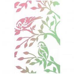 5x8 Stencils Two Birds - Texture Stencil 5x8 By Ciao Bella Stencil Art