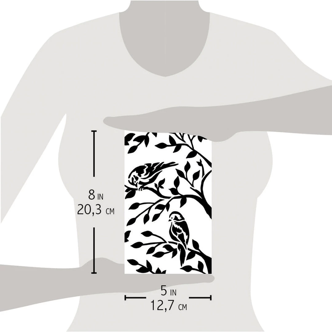 5x8 Stencils Two Birds - Texture Stencil 5x8 By Ciao Bella Stencil Art 6 5x8 Stencils Two Birds - Texture Stencil 5x8 By Ciao Bella Stencil Art