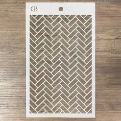 Fishbone (Herringbone) - Texture Stencil 5x8 By Ciao Bella Stencil Art