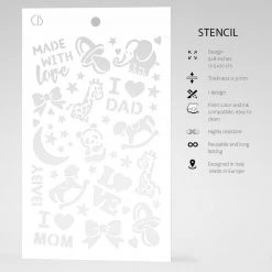 Made With Love - Texture Stencil 5x8 By Ciao Bella Stencil Art 5x8 Stencils