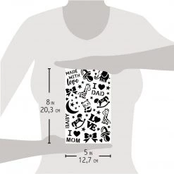 Made With Love - Texture Stencil 5x8 By Ciao Bella Stencil Art 5x8 Stencils