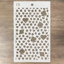 Card Suits - Texture Stencil 5x8 By Ciao Bella Stencil Art
