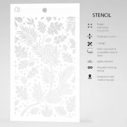 Winter / Christmas Autumn Leaves Texture Stencil 5x8 By Ciao Bella Stencil Art