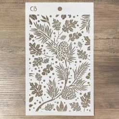 Winter / Christmas Autumn Leaves Texture Stencil 5x8 By Ciao Bella Stencil Art