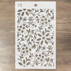 Winter Flowers - Texture Stencil 5x8 By Ciao Bella Stencil Art