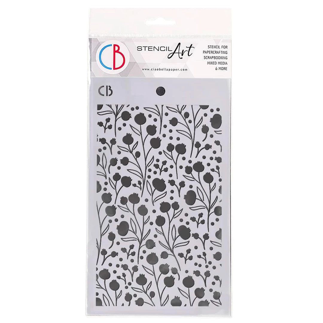 Winter Berries - Texture Stencil 5x8 By Ciao Bella Stencil Art 3 Winter Berries - Texture Stencil 5x8 By Ciao Bella Stencil Art