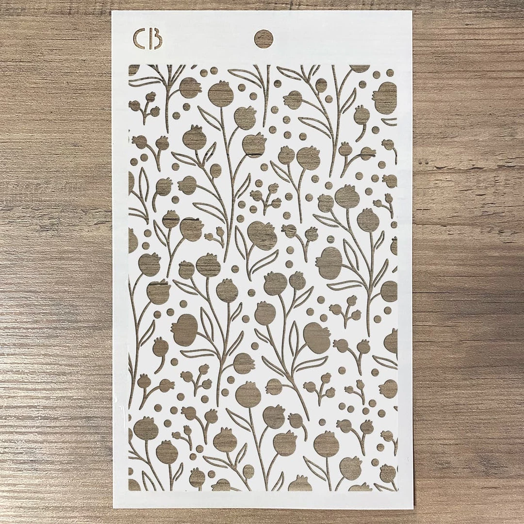 Winter Berries - Texture Stencil 5x8 By Ciao Bella Stencil Art 7 Winter Berries - Texture Stencil 5x8 By Ciao Bella Stencil Art