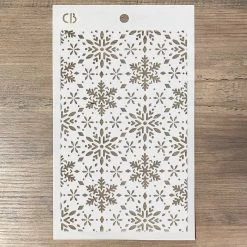 Winter / Christmas Snowflakes - Texture Stencil 5x8 By Ciao Bella Stencil Art