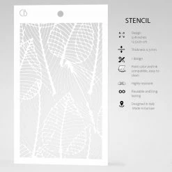 5x8 Stencils Dryed Leaves (Dried Leaves) - Texture Stencil 5x8 By Ciao Bella Stencil Art