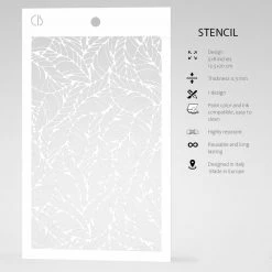 5x8 Stencils Wavy Leaves - Texture Stencil 5x8 By Ciao Bella Stencil Art