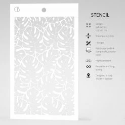 5x8 Stencils Tropical Leaves - Texture Stencil 5x8 By Ciao Bella Stencil Art