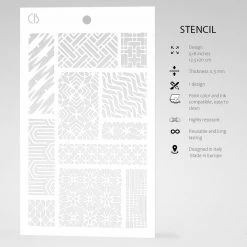 Patchwork - Texture Stencil 5x8 By Ciao Bella Stencil Art 5x8 Stencils 9 Patchwork - Texture Stencil 5x8 By Ciao Bella Stencil Art 5x8 Stencils