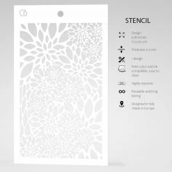 Poinsettia - Texture Stencil 5x8 By Ciao Bella Stencil Art Winter / Christmas