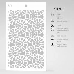 Fossil Shells - Texture Stencil 5x8 By Ciao Bella Stencil Art