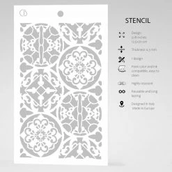 Talaveras - Texture Stencil 5x8 By Ciao Bella Stencil Art