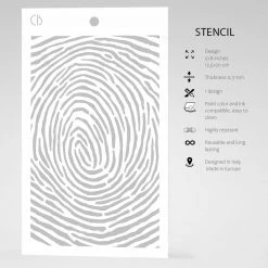 Fingerprint- Texture Stencil 5x8 By Ciao Bella Stencil Art