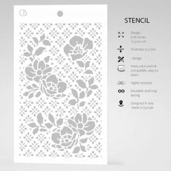 Anemones - Texture Stencil 5x8 By Ciao Bella Stencil Art 5x8 Stencils