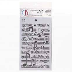 Musical Score - Texture Stencil 5x8 By Ciao Bella Stencil Art