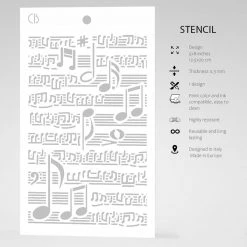 Musical Score - Texture Stencil 5x8 By Ciao Bella Stencil Art