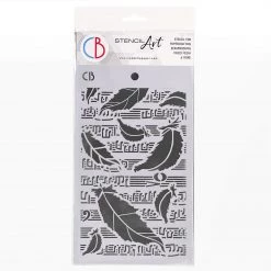 Swan Feathers - Texture Stencil 5x8 By Ciao Bella Stencil Art
