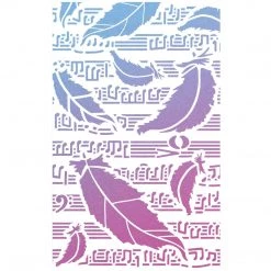 Swan Feathers - Texture Stencil 5x8 By Ciao Bella Stencil Art