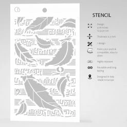 Swan Feathers - Texture Stencil 5x8 By Ciao Bella Stencil Art