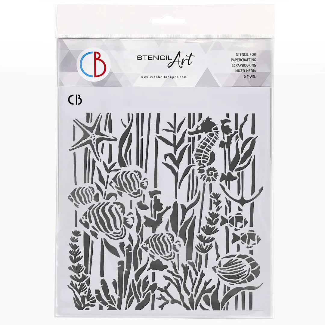 Under The Ocean - Texture Stencil 8x8 By Ciao Bella Stencil Art 8x8 Stencils 3 Under The Ocean - Texture Stencil 8x8 By Ciao Bella Stencil Art 8x8 Stencils