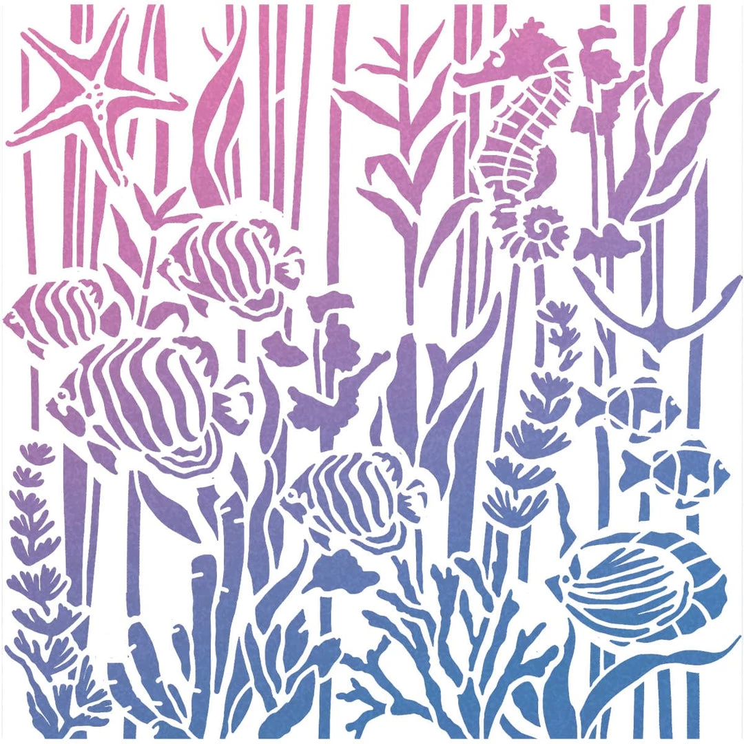 Under The Ocean - Texture Stencil 8x8 By Ciao Bella Stencil Art 8x8 Stencils 4 Under The Ocean - Texture Stencil 8x8 By Ciao Bella Stencil Art 8x8 Stencils