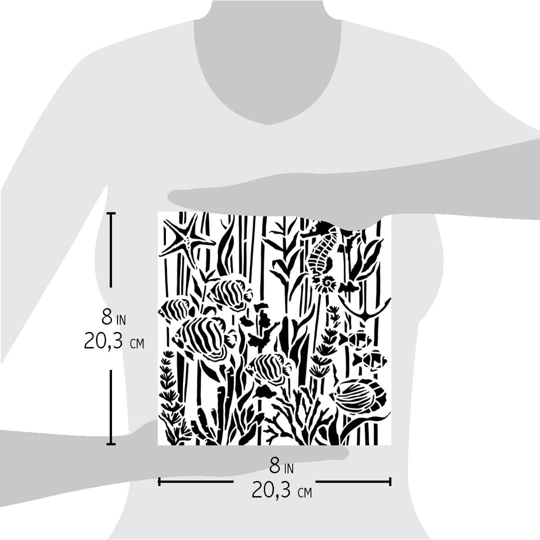 Under The Ocean - Texture Stencil 8x8 By Ciao Bella Stencil Art 8x8 Stencils 6 Under The Ocean - Texture Stencil 8x8 By Ciao Bella Stencil Art 8x8 Stencils