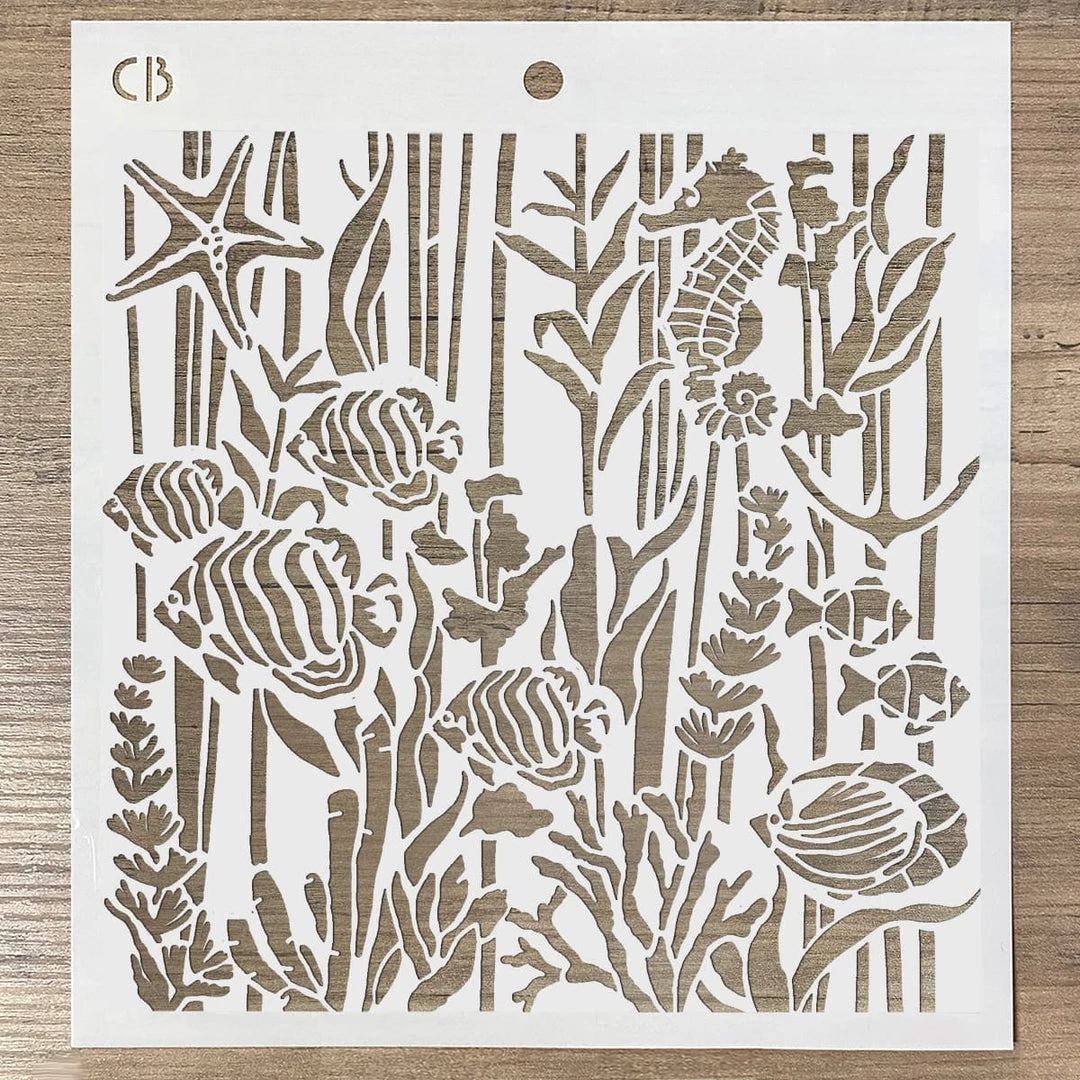 Under The Ocean - Texture Stencil 8x8 By Ciao Bella Stencil Art 8x8 Stencils 7 Under The Ocean - Texture Stencil 8x8 By Ciao Bella Stencil Art 8x8 Stencils