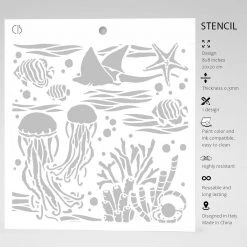 Underwater - Texture Stencil 8x8 By Ciao Bella Stencil Art