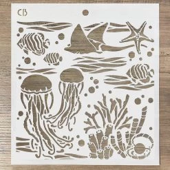 Underwater - Texture Stencil 8x8 By Ciao Bella Stencil Art