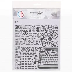 8x8 Stencils Typewriting - Texture Stencil 8x8 By Ciao Bella Stencil Art