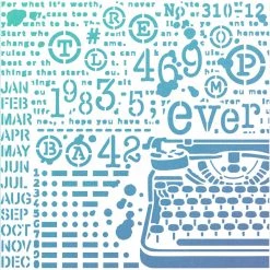 8x8 Stencils Typewriting - Texture Stencil 8x8 By Ciao Bella Stencil Art
