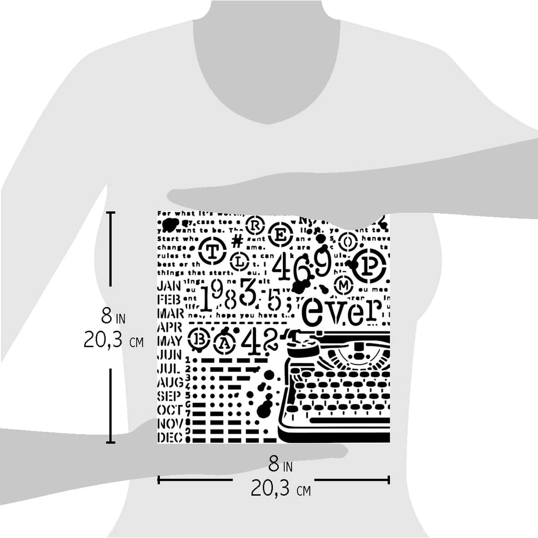 8x8 Stencils Typewriting - Texture Stencil 8x8 By Ciao Bella Stencil Art 6 8x8 Stencils Typewriting - Texture Stencil 8x8 By Ciao Bella Stencil Art