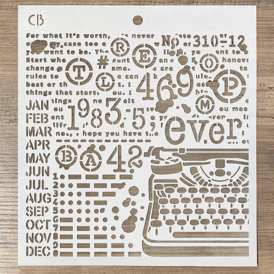 8x8 Stencils Typewriting - Texture Stencil 8x8 By Ciao Bella Stencil Art 7 8x8 Stencils Typewriting - Texture Stencil 8x8 By Ciao Bella Stencil Art