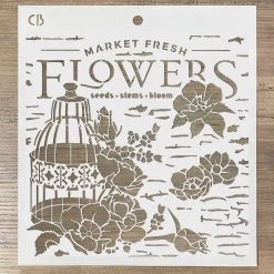 Market Fresh Flowers - Texture Stencil 8x8 By Ciao Bella Stencil Art 8x8 Stencils 11 Market Fresh Flowers - Texture Stencil 8x8 By Ciao Bella Stencil Art 8x8 Stencils