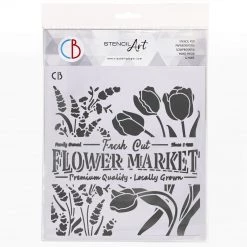 Flower Market - Texture Stencil 8x8 By Ciao Bella Stencil Art